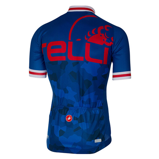 Castelli Kurzarmtrikot 2017 und Kurze Tragerhose blau und rot