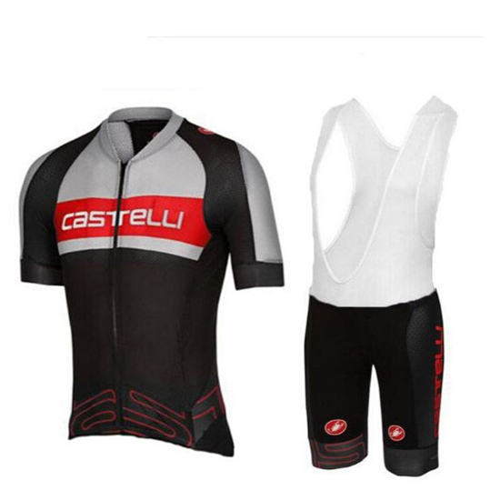 Castelli Kurzarmtrikot 2017 und Kurze Tragerhose grau und shwarz