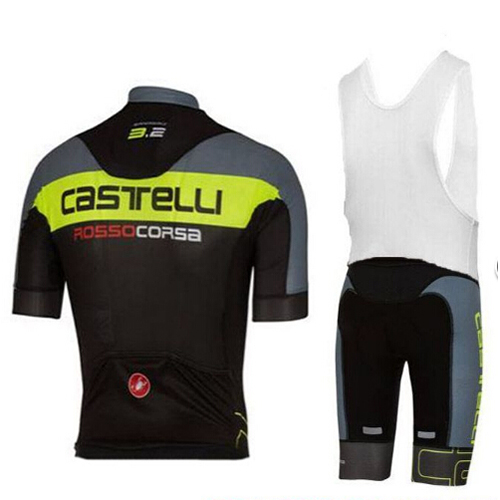 Castelli Kurzarmtrikot 2017 und Kurze Tragerhose grun und shwarz
