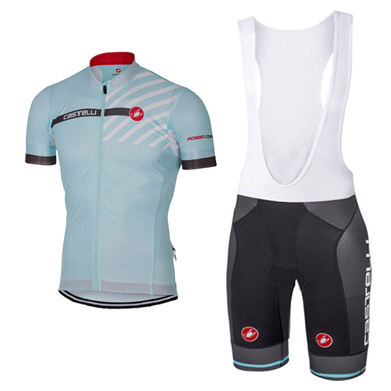 Castelli Kurzarmtrikot 2017 und Kurze Tragerhose hellblau