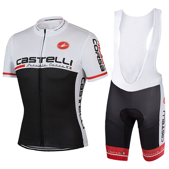 Castelli Kurzarmtrikot 2017 und Kurze Tragerhose shwarz und Wei