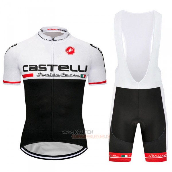 Castelli Kurzarmtrikot 2018 und Kurze Tragerhose Wei Shwarz