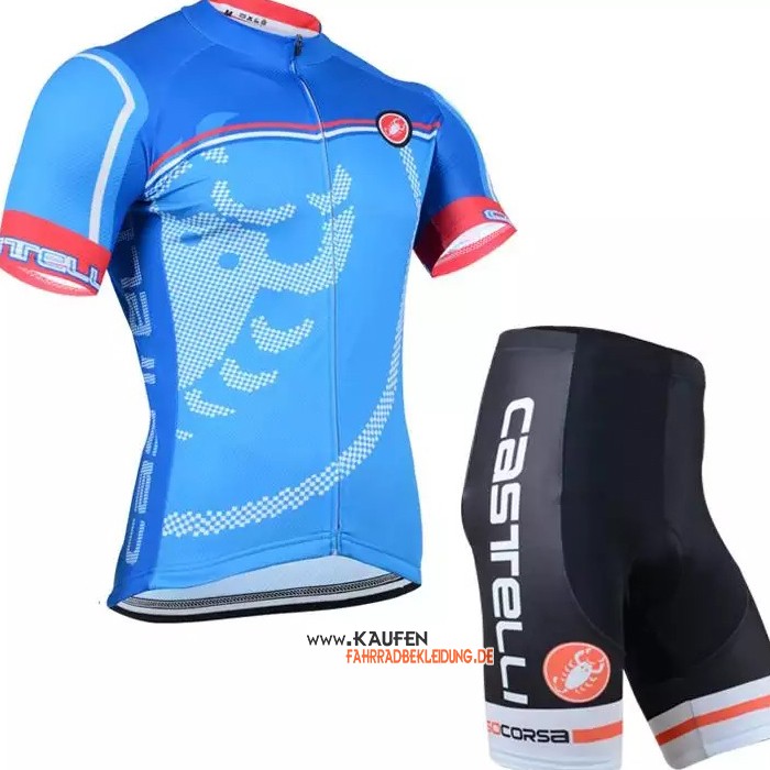 Castelli Kurzarmtrikot 2020 und Kurze Tragerhose Blau