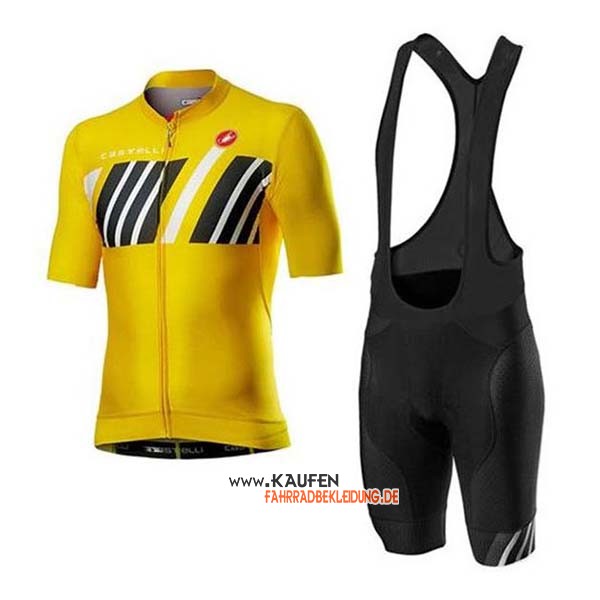 Castelli Kurzarmtrikot 2020 und Kurze Tragerhose Gelb Shwarz