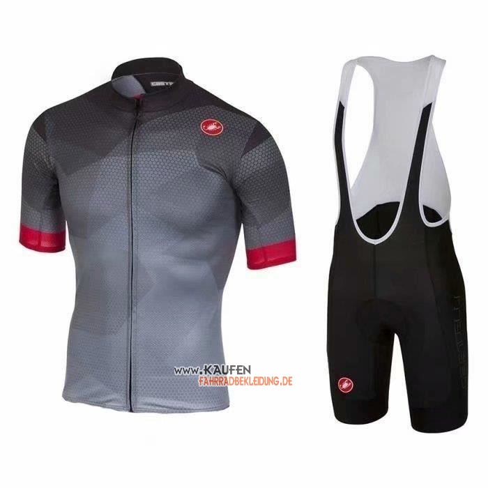 Castelli Kurzarmtrikot 2020 und Kurze Tragerhose Rot Grau