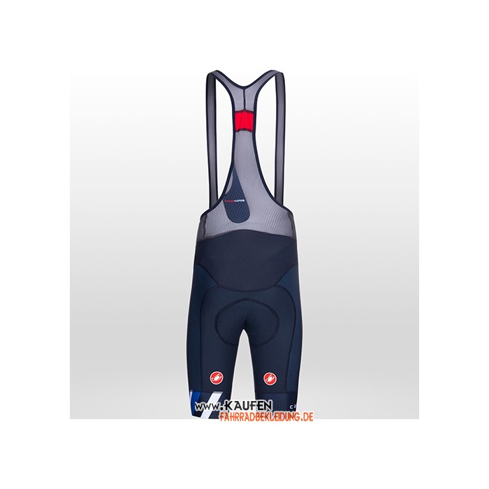 2021 Castelli Kurzarmtrikot und Kurze Tragerhose Blau Shwarz Wei