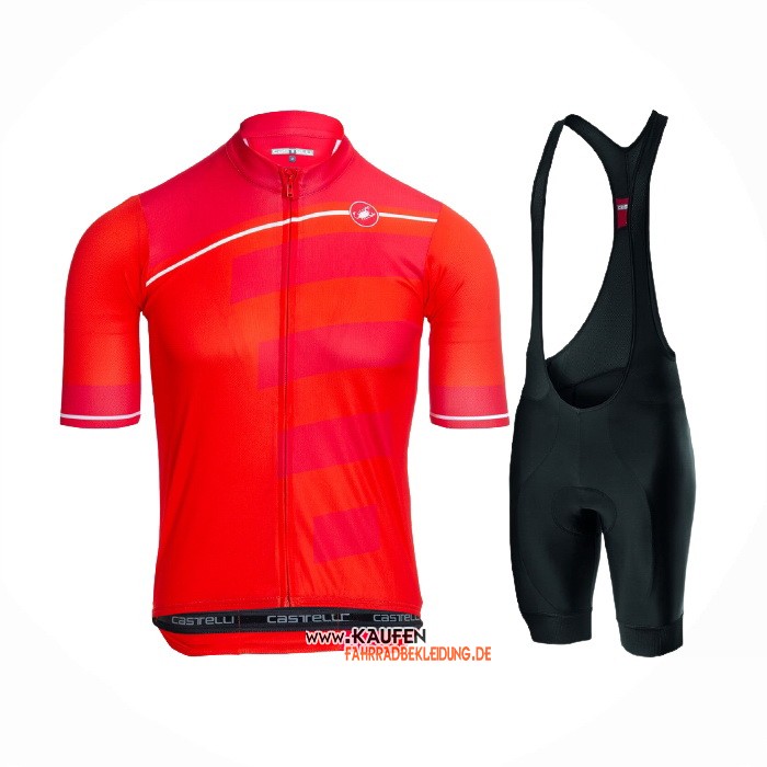 2021 Castelli Kurzarmtrikot und Kurze Tragerhose Hell Rosa Rot