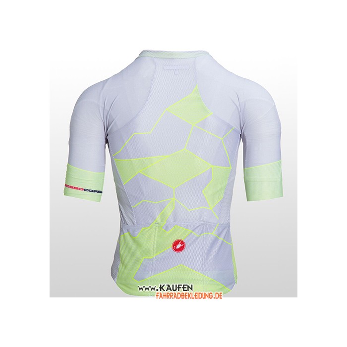 2021 Castelli Kurzarmtrikot und Kurze Tragerhose Licht Gelb Wei