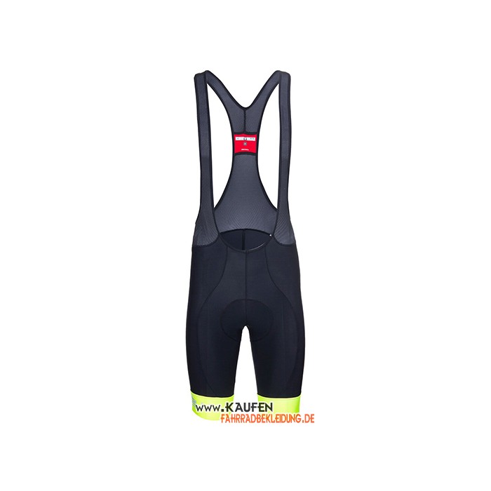 2021 Castelli Kurzarmtrikot und Kurze Tragerhose Licht Gelb Wei