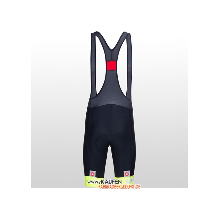 2021 Castelli Kurzarmtrikot und Kurze Tragerhose Licht Gelb Wei