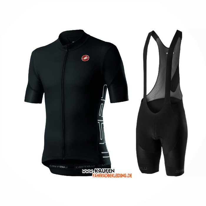 2021 Castelli Kurzarmtrikot und Kurze Tragerhose Tief Shwarz