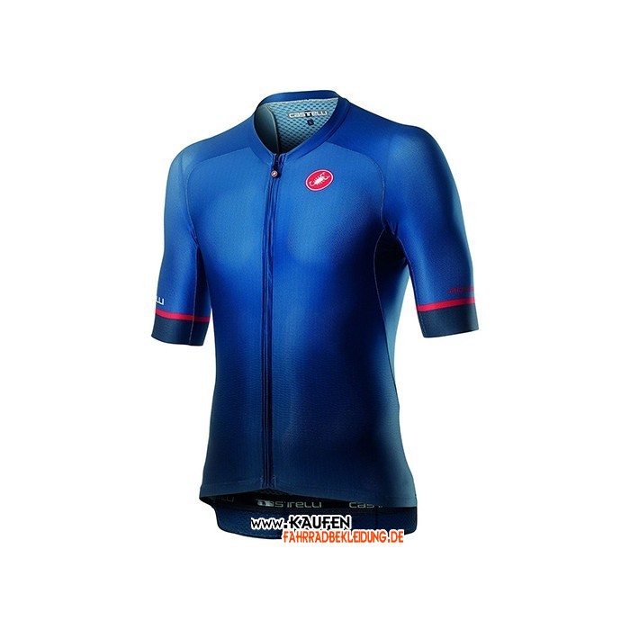 2021 Castelli Kurzarmtrikot und Kurze Tragerhose Tief Shwarz Blau