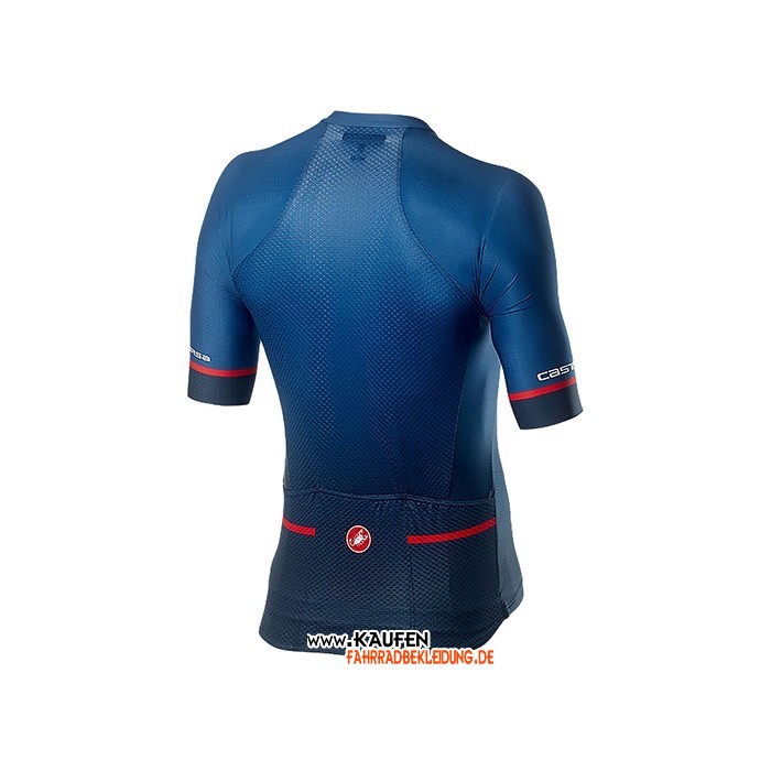 2021 Castelli Kurzarmtrikot und Kurze Tragerhose Tief Shwarz Blau