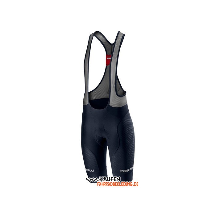 2021 Castelli Kurzarmtrikot und Kurze Tragerhose Tief Shwarz Blau