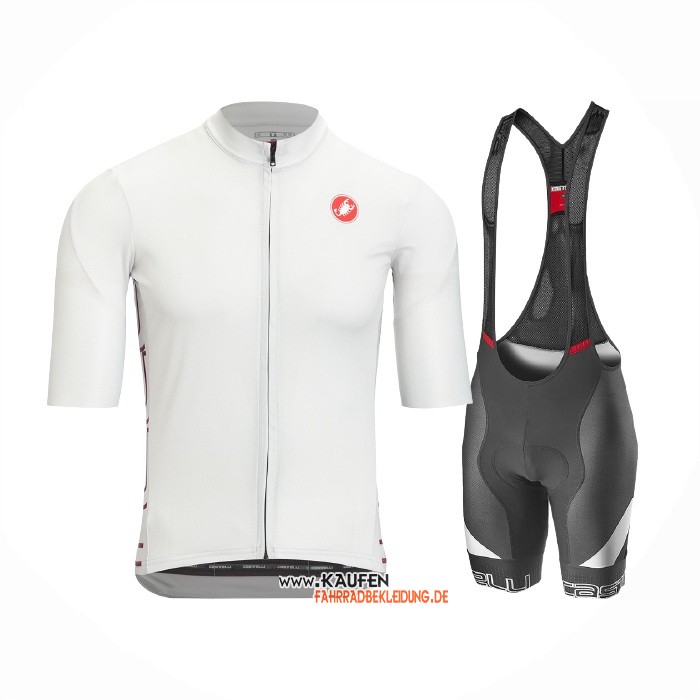 2021 Castelli Kurzarmtrikot und Kurze Tragerhose Wei