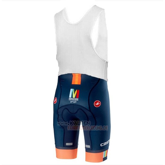 Castelli Maratona Dles Dolomites-Enel Kurzarmtrikot 2018 und Kurze Tragerhose Blau Orange