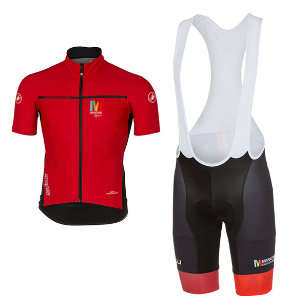 Castelli Maratone Kurzarmtrikot 2017 Und Kurze Tragerhose rot Und shwarz