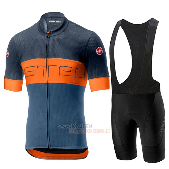 Castelli Prologo 6 Kurzarmtrikot 2019 und Kurze Tragerhose Grau Orange