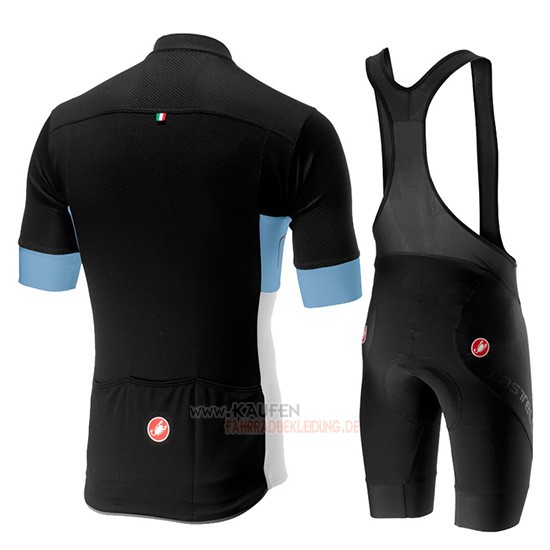 Castelli Prologo 6 Kurzarmtrikot 2019 und Kurze Tragerhose Shwarz Himmelblau Wei