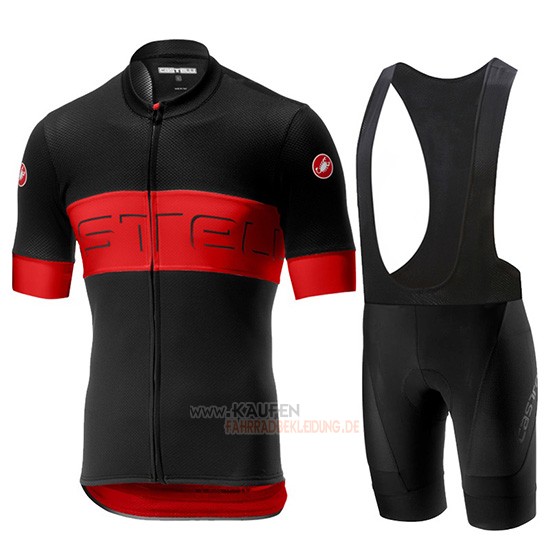 Castelli Prologo 6 Kurzarmtrikot 2019 und Kurze Tragerhose Shwarz Rot