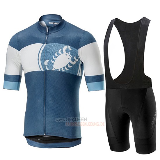 Castelli Ruota Kurzarmtrikot 2019 und Kurze Tragerhose Blau Wei