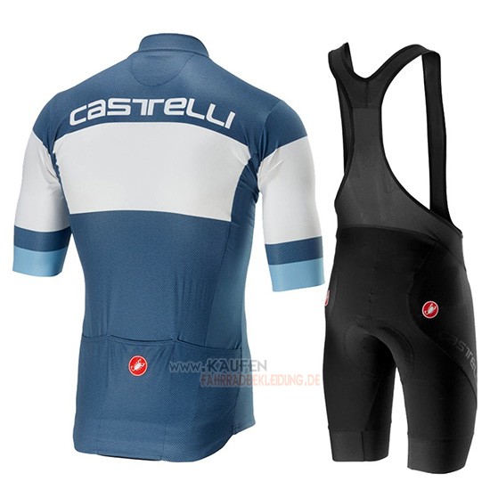 Castelli Ruota Kurzarmtrikot 2019 und Kurze Tragerhose Blau Wei