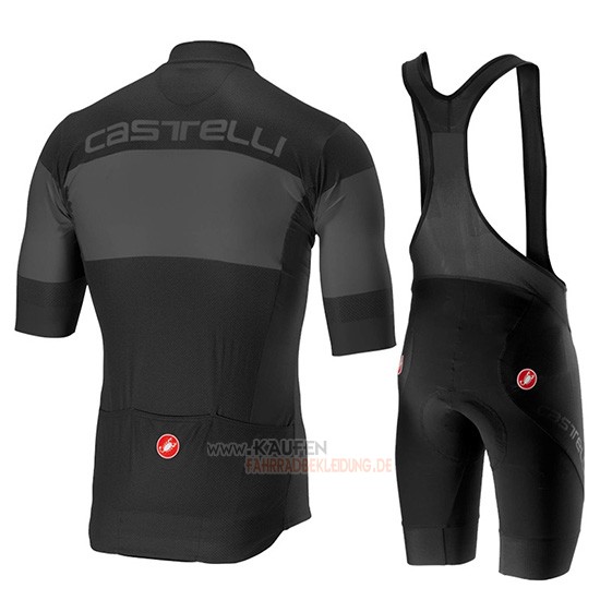 Castelli Ruota Kurzarmtrikot 2019 und Kurze Tragerhose Shwarz Grau