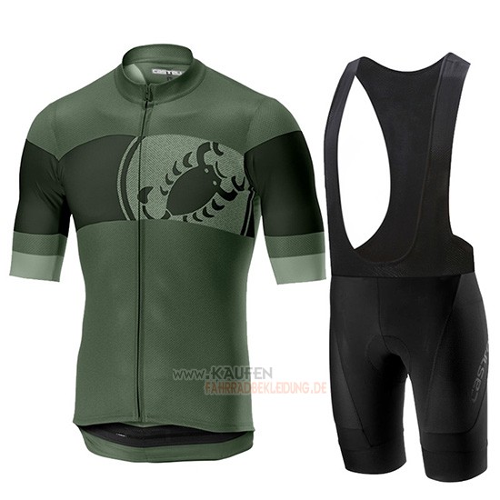 Castelli Ruota Kurzarmtrikot 2019 und Kurze Tragerhose Shwarz Grun