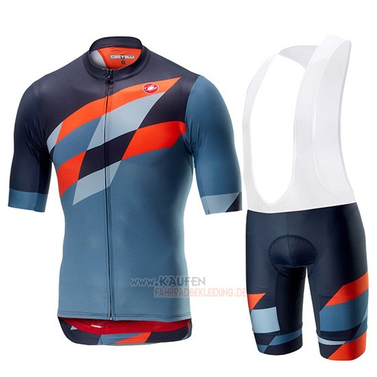 Castelli Tabula Rasa Kurzarmtrikot 2019 und Kurze Tragerhose Blau Orange