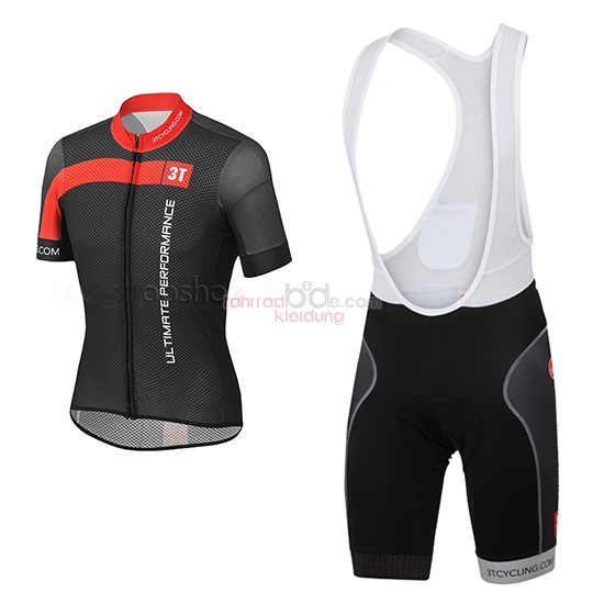 Castelli 3T Kurzarmtrikot 2015 Und Kurze Tragerhose Shwarz Und Rot