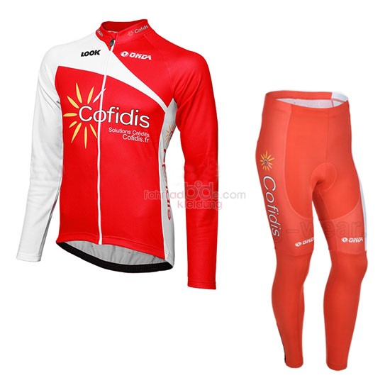 Cofidis Langarmtrikot 2013 Und Lange Tragerhose rot