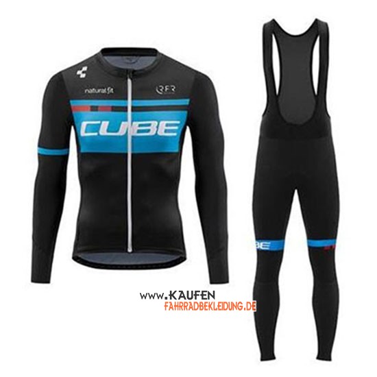 Cube Langarmtrikot 2020 und Lange Tragerhose Blau Shwarz