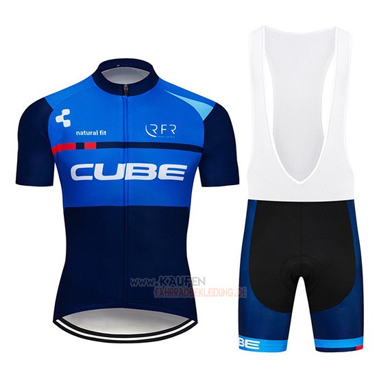 Cube Kurzarmtrikot 2019 und Kurze Tragerhose Blau Blau Dunkel