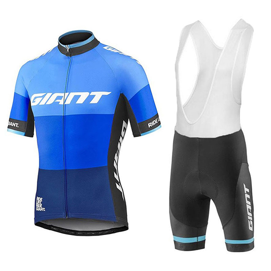 Giant Elevate Kurzarmtrikot 2018 und Kurze Tragerhose Blau