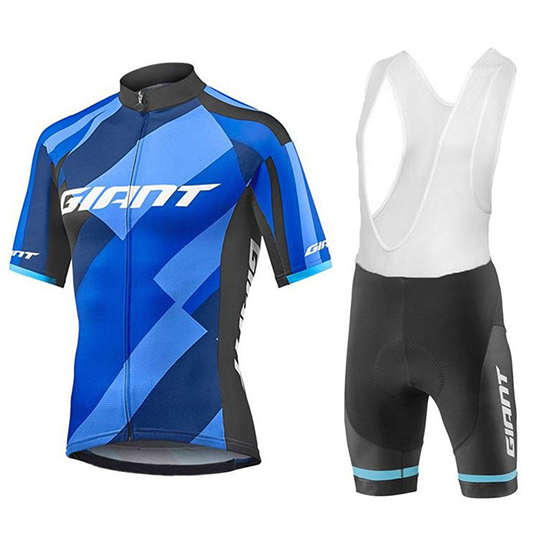 Giant Elevate Kurzarmtrikot 2018 und Kurze Tragerhose Blau Und shwarz