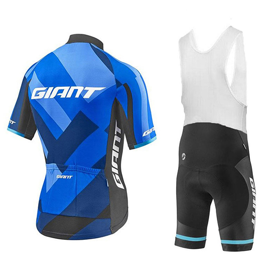 Giant Elevate Kurzarmtrikot 2018 und Kurze Tragerhose Blau Und shwarz