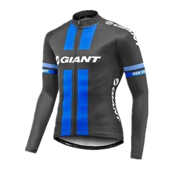Giant Langarmtrikot 2017 und Lange Tragerhose blau und grau