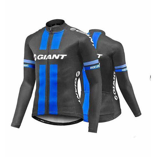 Giant Langarmtrikot 2017 und Lange Tragerhose blau und grau