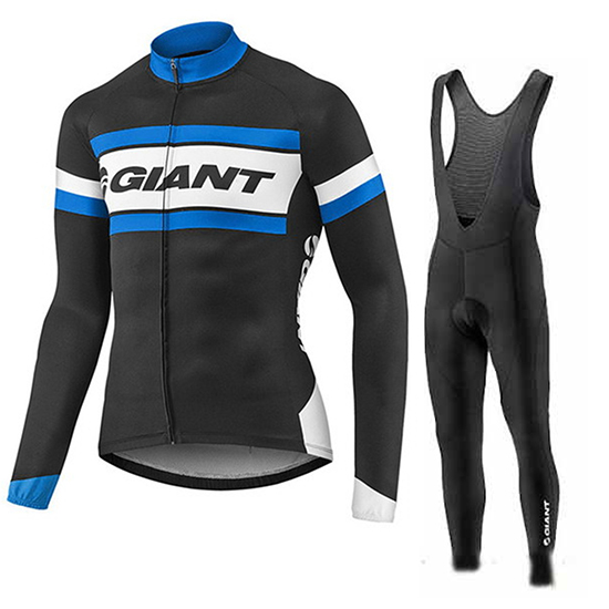 Giant Langarmtrikot 2017 und Lange Tragerhose blau und shwarz