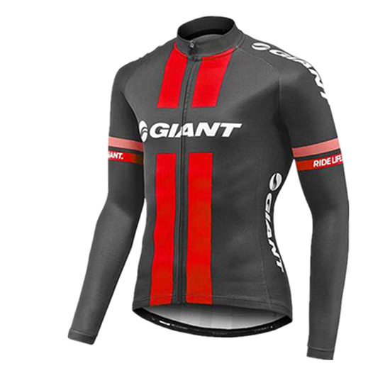 Giant Langarmtrikot 2017 und Lange Tragerhose rot und grau