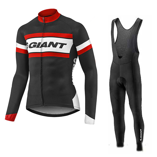 Giant Langarmtrikot 2017 und Lange Tragerhose rot und shwarz