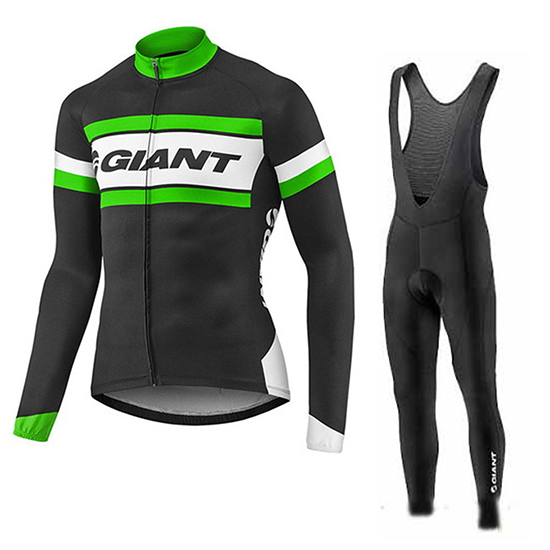 Giant Langarmtrikot 2017 und Lange Tragerhose shwarz