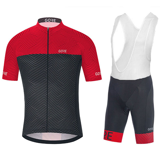 Gore C3 Optiline Kurzarmtrikot 2018 und Kurze Tragerhose Rot Und shwarz