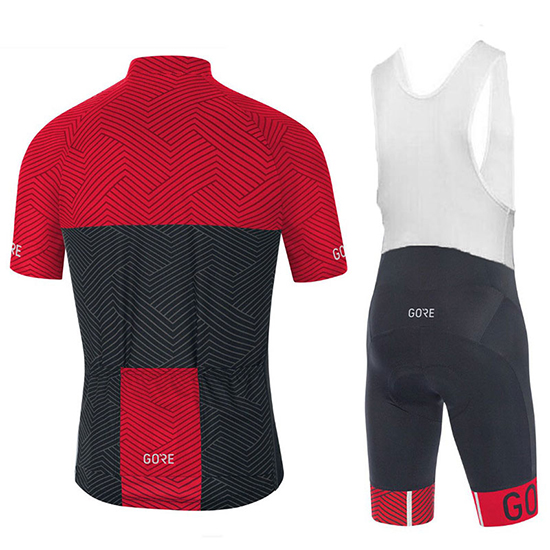 Gore C3 Optiline Kurzarmtrikot 2018 und Kurze Tragerhose Rot Und shwarz