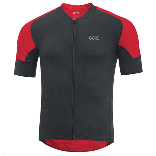Gore C7 Cc Kurzarmtrikot 2018 und Kurze Tragerhose Shwarz Und rot