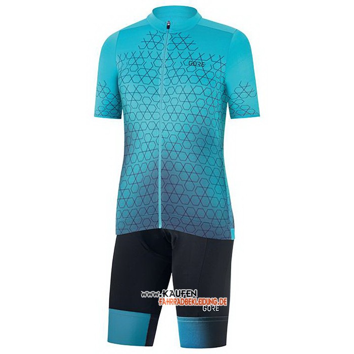 Gore Kurzarmtrikot 2021 und Kurze Tragerhose Blau