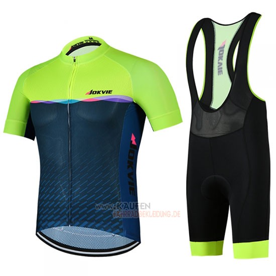 Jokvie Kurzarmtrikot 2019 und Kurze Tragerhose Grun Aus Blau
