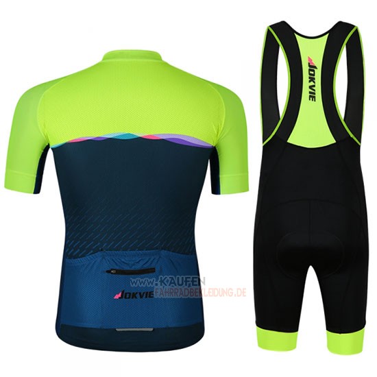 Jokvie Kurzarmtrikot 2019 und Kurze Tragerhose Grun Aus Blau