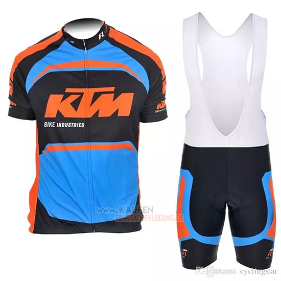 Ktm Kurzarmtrikot 2018 und Kurze Tragerhose Blau Orange