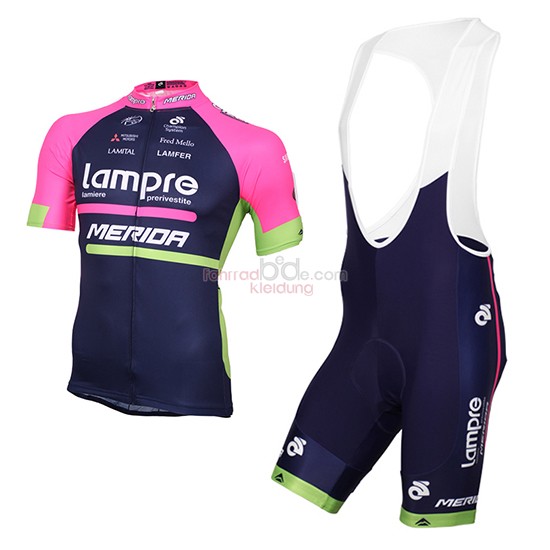 Lampre Kurzarmtrikot 2016 Und Kurze Tragerhose blau Und rosa